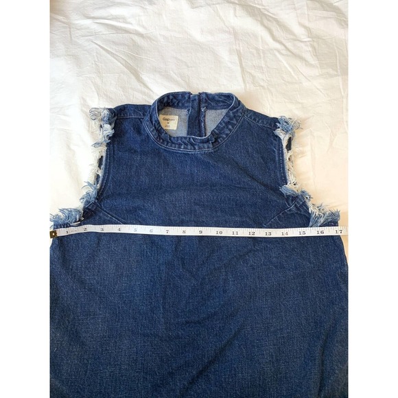 Women’s GAP Chambray Frayed Denim Top Size XS Half Zip Back - Picture 4 of 6